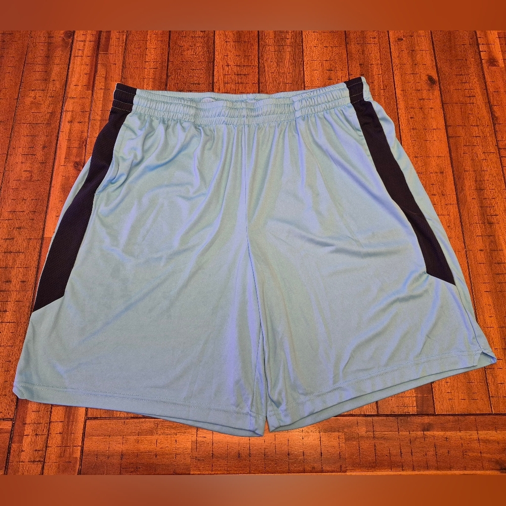 Men's Light Blue And Navy Athletic Shorts